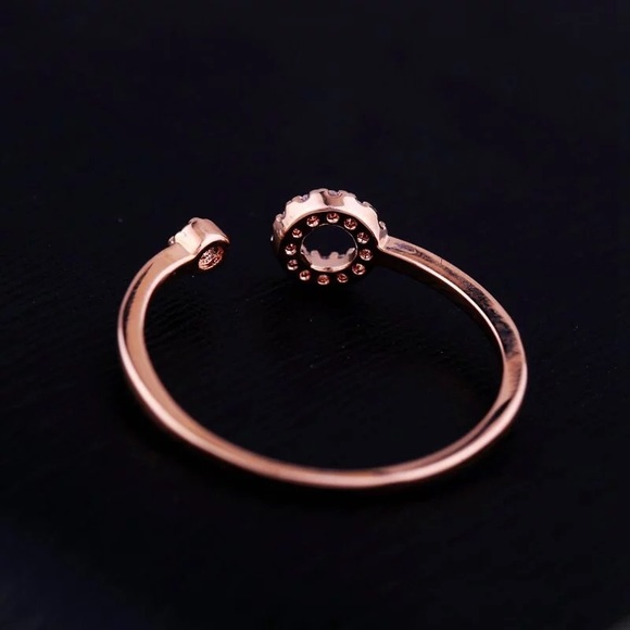 Delicate & Dainty Crystal Ring in Rose Gold Color - Picture 2 of 4